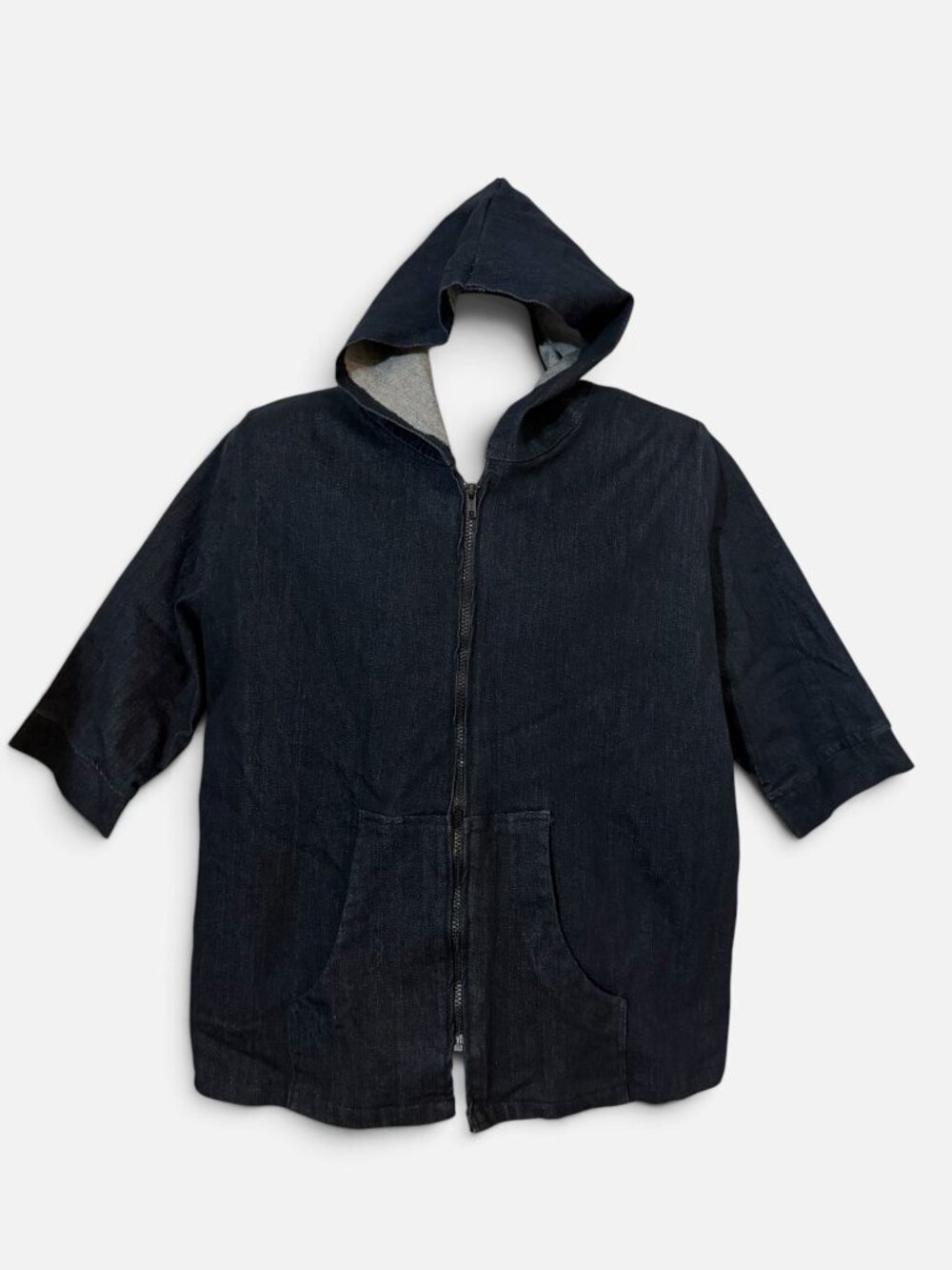 Dark Wash Denim Zip-Up Hoodie Size 2X Made in USA